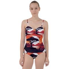 Tree Lake Bird Sweetheart Tankini Set by Bedest