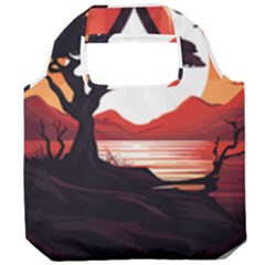 Tree Lake Bird Foldable Grocery Recycle Bag