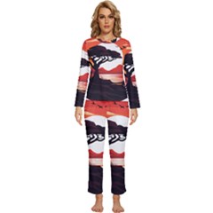 Tree Lake Bird Womens  Long Sleeve Lightweight Pajamas Set by Bedest