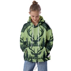 Deer Forest Nature Kids  Oversized Hoodie by Bedest