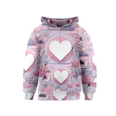 Heart Love Minimalist Design Kids  Pullover Hoodie by Bedest