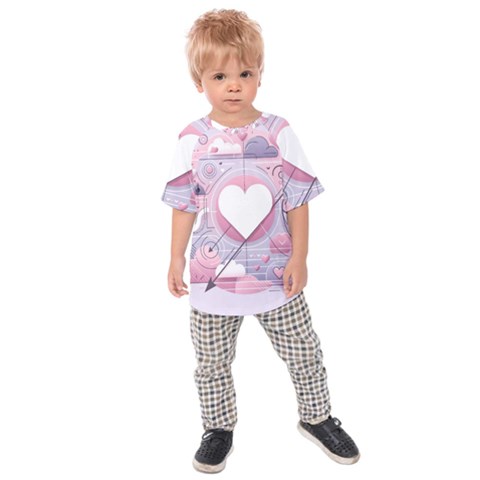 Heart Love Minimalist Design Kids  Raglan T-shirt by Bedest