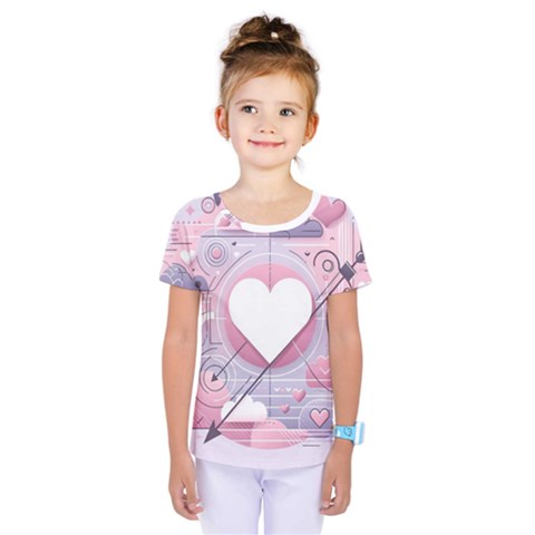 Heart Love Minimalist Design Kids  One Piece T-shirt by Bedest