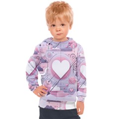 Heart Love Minimalist Design Kids  Hooded Pullover by Bedest