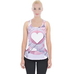 Heart Love Minimalist Design Piece Up Tank Top by Bedest