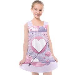 Heart Love Minimalist Design Kids  Cross Back Dress by Bedest