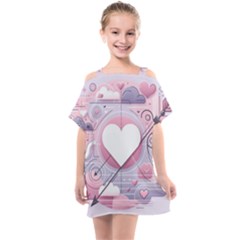 Heart Love Minimalist Design Kids  One Piece Chiffon Dress by Bedest