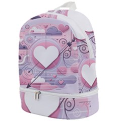 Heart Love Minimalist Design Zip Bottom Backpack by Bedest