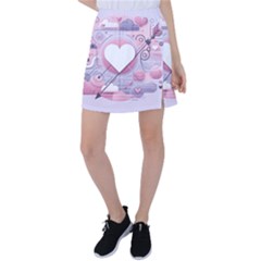 Heart Love Minimalist Design Tennis Skirt by Bedest