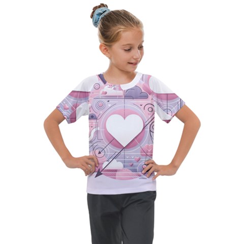 Heart Love Minimalist Design Kids  Mesh Piece T-shirt by Bedest