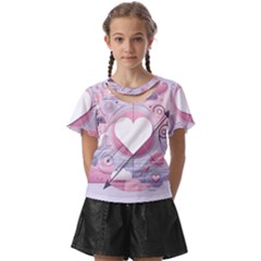 Heart Love Minimalist Design Kids  Front Cut T-shirt by Bedest