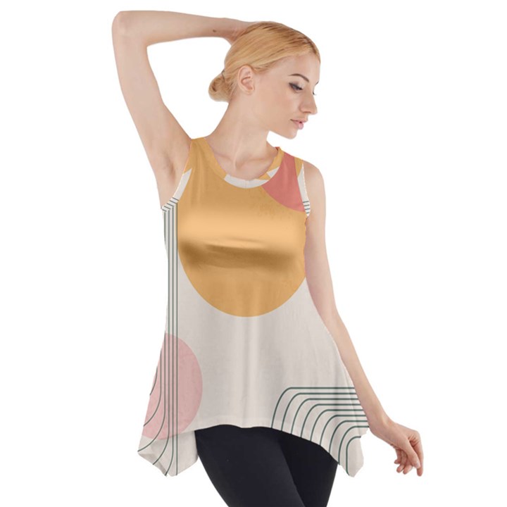 Lines Boho Poster Contemporary Side Drop Tank Tunic