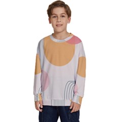 Lines Boho Poster Contemporary Kids  Crewneck Sweatshirt