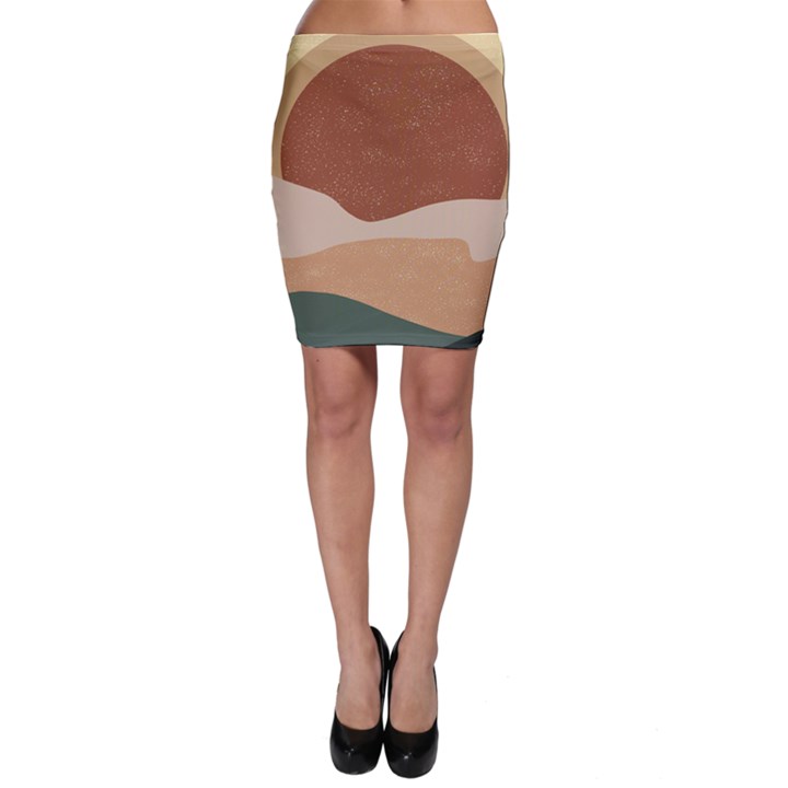 Sunrise Sunset Desert Wall Art Bodycon Skirt