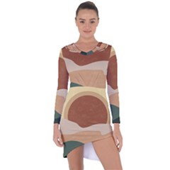 Sunrise Sunset Desert Wall Art Asymmetric Cut-out Shift Dress by Bedest