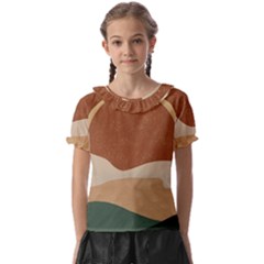 Sunrise Sunset Desert Wall Art Kids  Frill Chiffon Blouse by Bedest