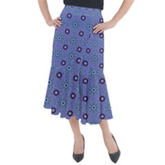 Floral Seamless Pattern Midi Mermaid Skirt by Ket1n9