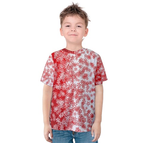 Christmas New Year Snowflake Deer Kids  Cotton T-shirt by Ndabl3x