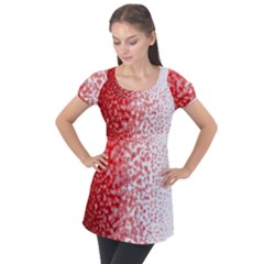 Christmas New Year Snowflake Deer Puff Sleeve Tunic Top by Ndabl3x