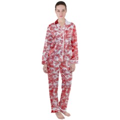 Christmas New Year Snowflake Deer Women s Long Sleeve Satin Pajamas Set	