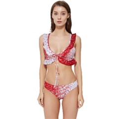 Christmas New Year Snowflake Deer Low Cut Ruffle Edge Bikini Set by Ndabl3x