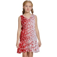 Christmas New Year Snowflake Deer Kids  Sleeveless Tiered Mini Dress by Ndabl3x