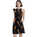 Abstract Art Pattern Warm Colors Cocktail Party Halter Sleeveless Dress With Pockets View2