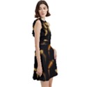 Abstract Art Pattern Warm Colors Cocktail Party Halter Sleeveless Dress With Pockets View3