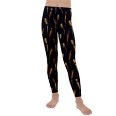 Abstract Art Pattern Warm Colors Kids  Lightweight Velour Leggings by Ndabl3x