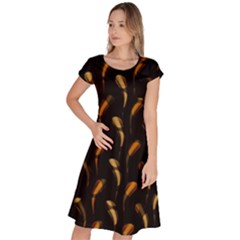 Abstract Art Pattern Warm Colors Classic Short Sleeve Dress by Ndabl3x