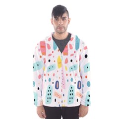 Abstract Seamless Colorful Pattern Men s Hooded Windbreaker