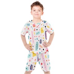 Abstract Seamless Colorful Pattern Kids  T-shirt And Shorts Set by Ndabl3x