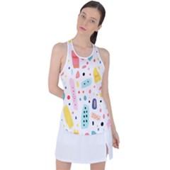 Abstract Seamless Colorful Pattern Racer Back Mesh Tank Top by Ndabl3x