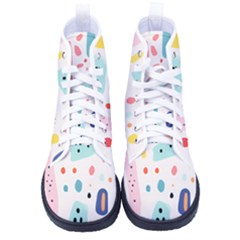 Abstract Seamless Colorful Pattern Men s High-top Canvas Sneakers by Ndabl3x