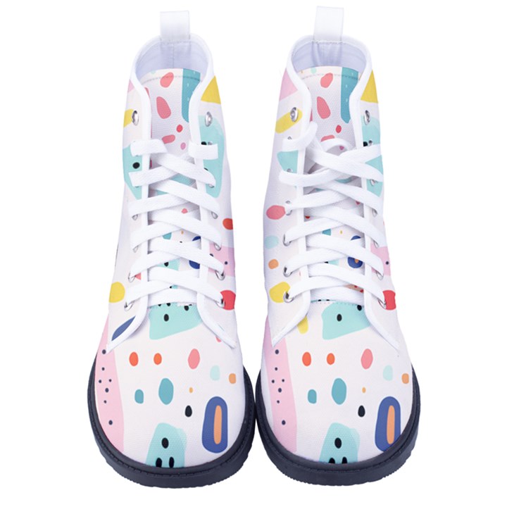 Abstract Seamless Colorful Pattern Men s High-Top Canvas Sneakers