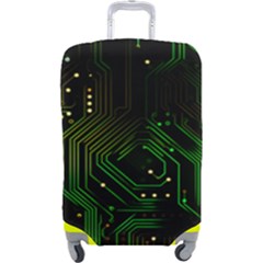 Circuits Circuit Board Green Technology Luggage Cover (large) by Ndabl3x