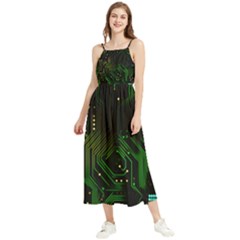 Circuits Circuit Board Green Technology Boho Sleeveless Summer Dress by Ndabl3x