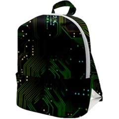 Circuits Circuit Board Green Technology Zip Up Backpack by Ndabl3x