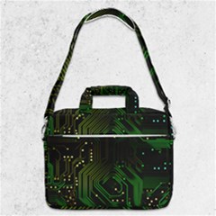 Circuits Circuit Board Green Technology Macbook Pro 13  Shoulder Laptop Bag  by Ndabl3x