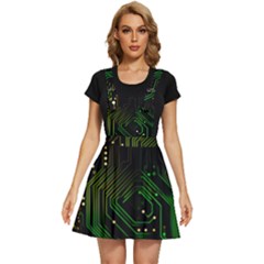 Circuits Circuit Board Green Technology Apron Dress by Ndabl3x