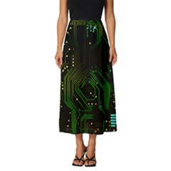 Circuits Circuit Board Green Technology Classic Midi Chiffon Skirt by Ndabl3x