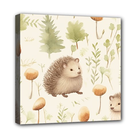 Hedgehog Mushroom Mini Canvas 8  X 8  (stretched) by Ndabl3x