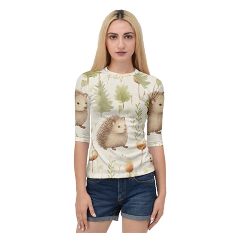 Hedgehog Mushroom Quarter Sleeve Raglan T-shirt by Ndabl3x