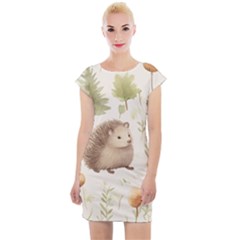 Hedgehog Mushroom Cap Sleeve Bodycon Dress by Ndabl3x