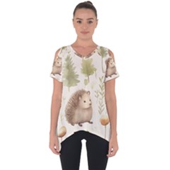 Hedgehog Mushroom Cut Out Side Drop T-shirt by Ndabl3x