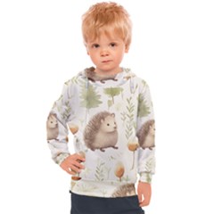 Hedgehog Mushroom Kids  Hooded Pullover by Ndabl3x