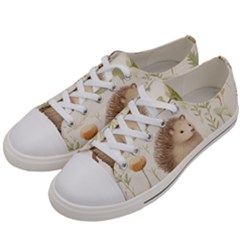 Hedgehog Mushroom Men s Low Top Canvas Sneakers by Ndabl3x