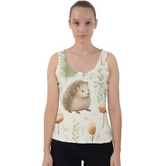 Hedgehog Mushroom Velvet Tank Top by Ndabl3x