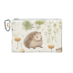 Hedgehog Mushroom Canvas Cosmetic Bag (medium) by Ndabl3x