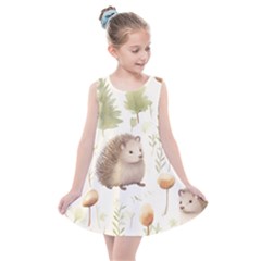 Hedgehog Mushroom Kids  Summer Dress by Ndabl3x